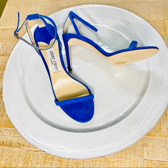 NWT Jimmy Choo cobalt clue suede ankle wrap sandal - Picture 7 of 7